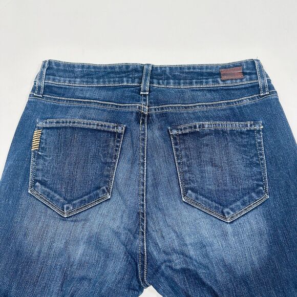 PAIGE Callie Crop Mid Rise Denim Blue Jeans Women Size 26x26 EUC - Picture 3 of 10
